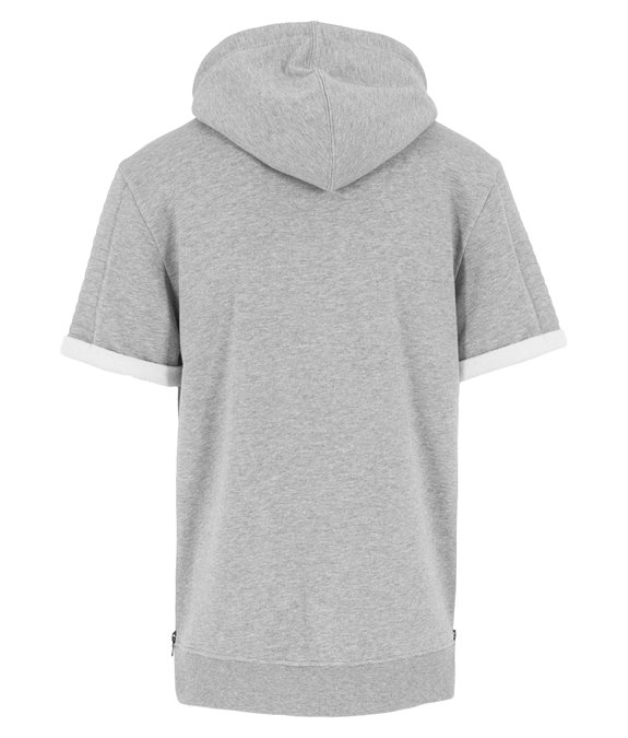 Short Sleeve Side Zipped Hoody grey 3